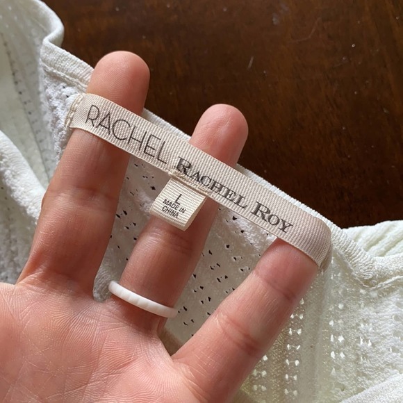 Rachel Roy ivory peplum knit tank large - Picture 4 of 6